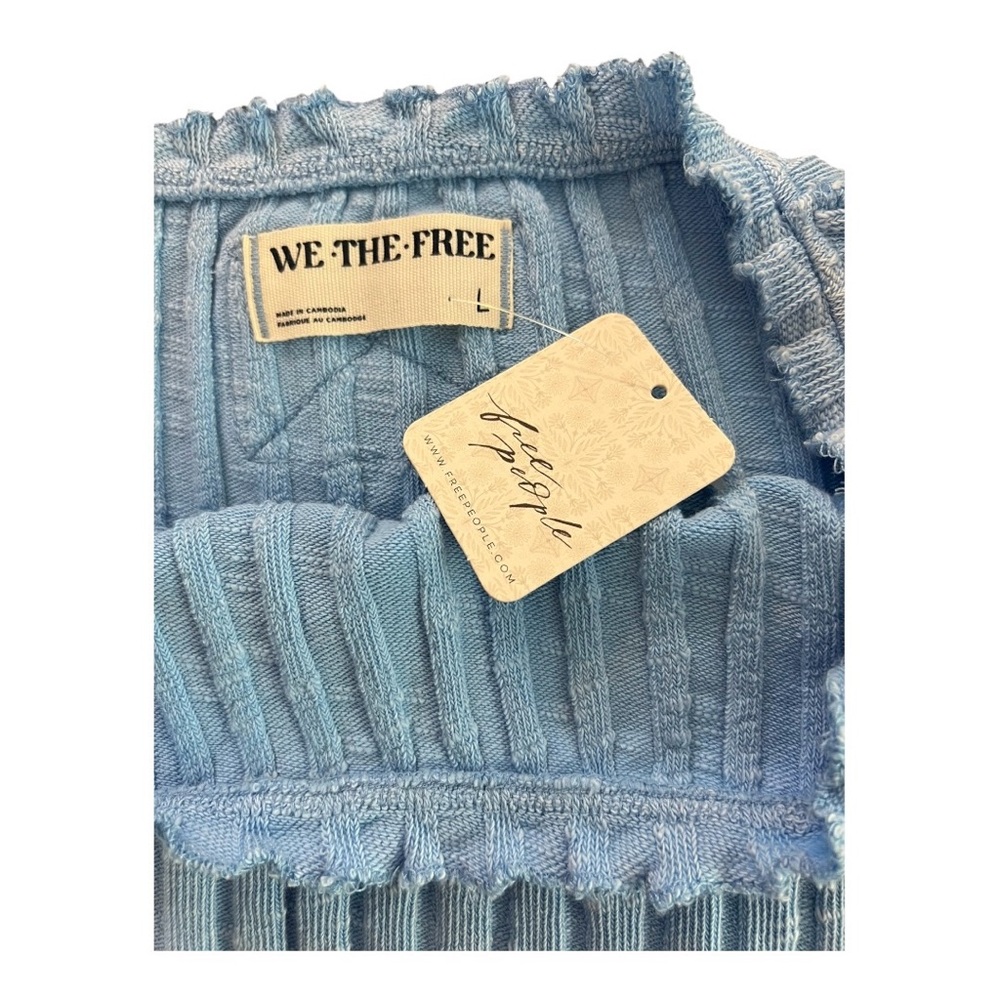 🆕 💙 NWT WE THE FREE “Meant To Be” Crop Tee Placid Blue | Size L - Picture 6 of 8